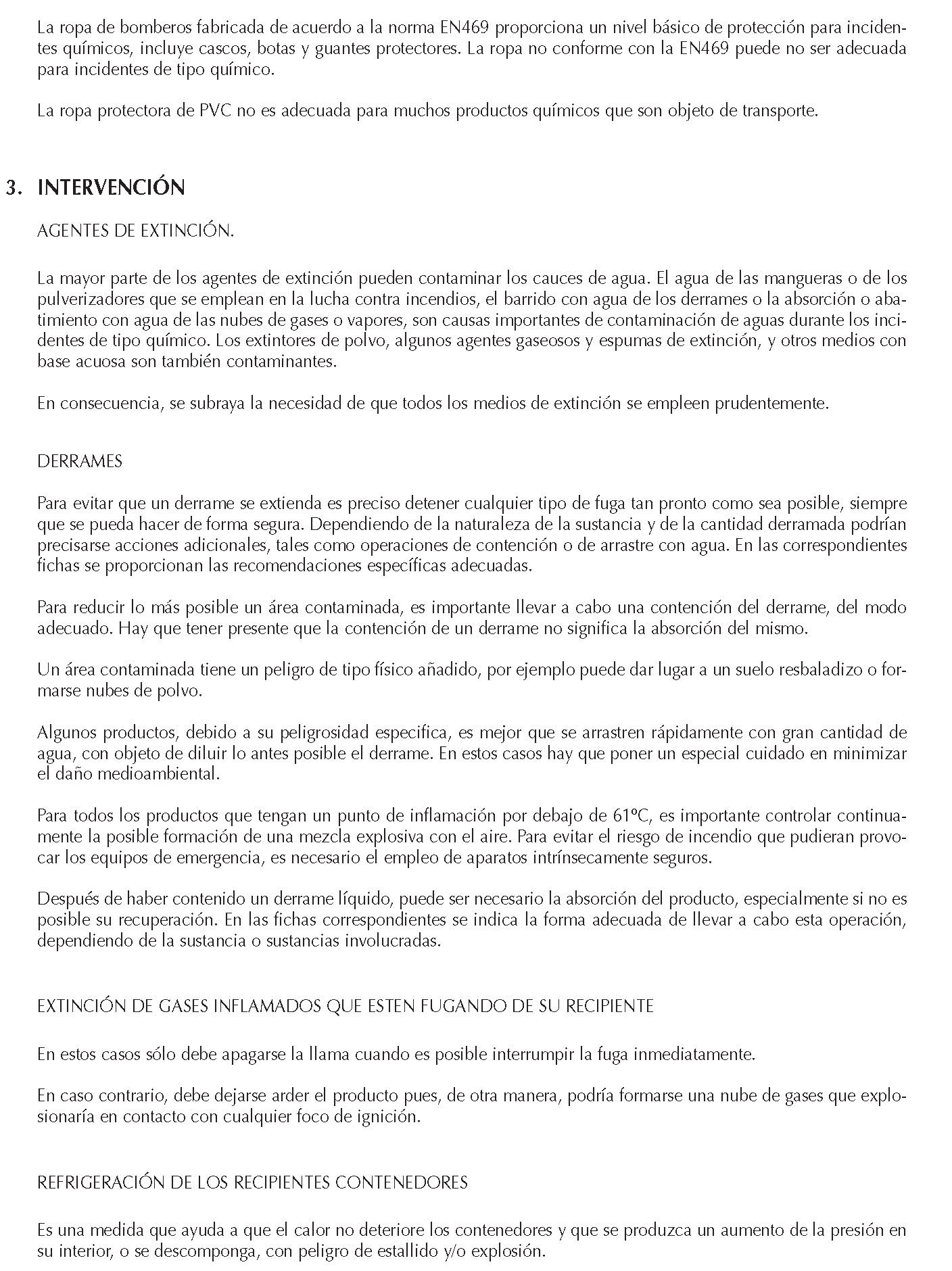 MERCANCIAS PELIGROSAS 021 INTERVENCION  EMERGENCIA FICHAS EMERGENCIA 2004