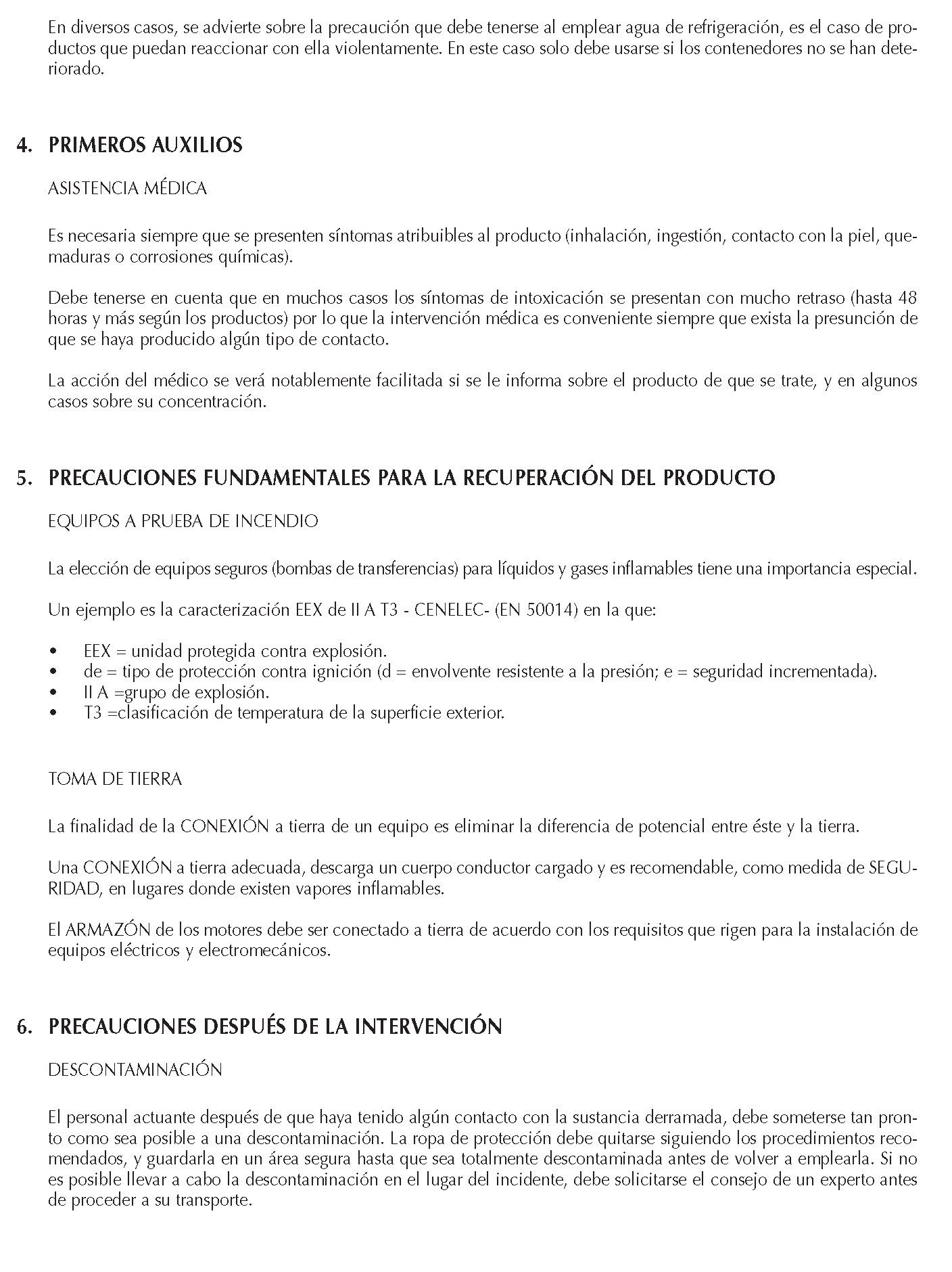 MERCANCIAS PELIGROSAS 022 PRIMEROS AUXILIOS FICHAS EMERGENCIA 2004