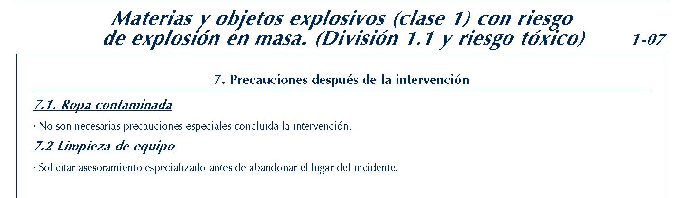 MERCANCIAS PELIGROSAS 094 FICHA 1-07 CLASE 1 DIVISION 1.1 TOXICO FICHAS EMERGENCIA 2004