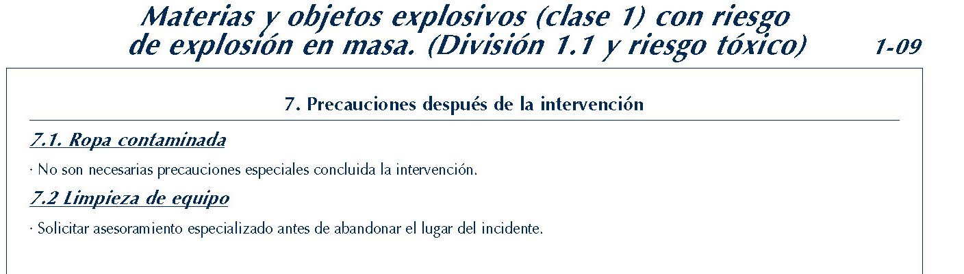 MERCANCIAS PELIGROSAS 097  FICHA 1-09 CLASE 1 DIVISION 1.2 TOXICO Y CORROSIVO FICHAS EMERGENCIA 2004