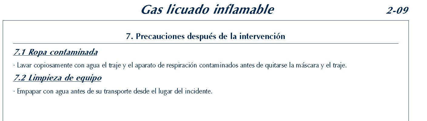 MERCANCIAS PELIGROSAS 110 FICHA 2-09GAS LICUADO INFLAMABLE FICHAS EMERGENCIA 2004