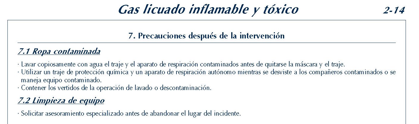 MERCANCIAS PELIGROSAS 117 FICHA 2-14 GAS LICUADO INFLAMABLE TOXICO FICHAS EMERGENCIA 2004