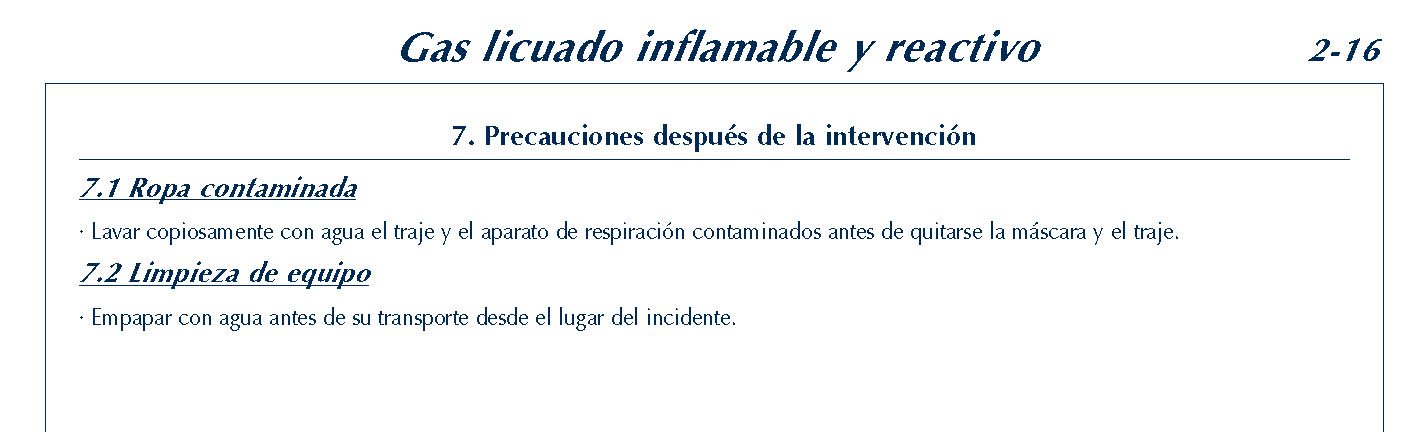 MERCANCIAS PELIGROSAS 121 FICHA 2-16 GAS LICUADO INFLAMABLE REACTIVO FICHAS EMERGENCIA 2004