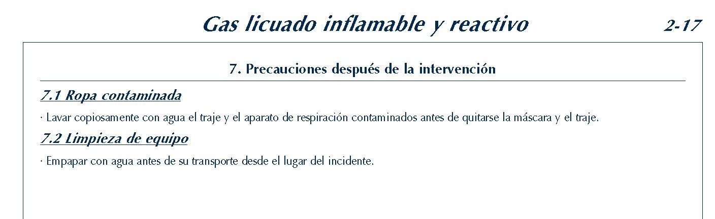 MERCANCIAS PELIGROSAS 123  FICHA 2-17 GAS LICUADO INFLAMABLE REACTIVO FICHAS EMERGENCIA 2004