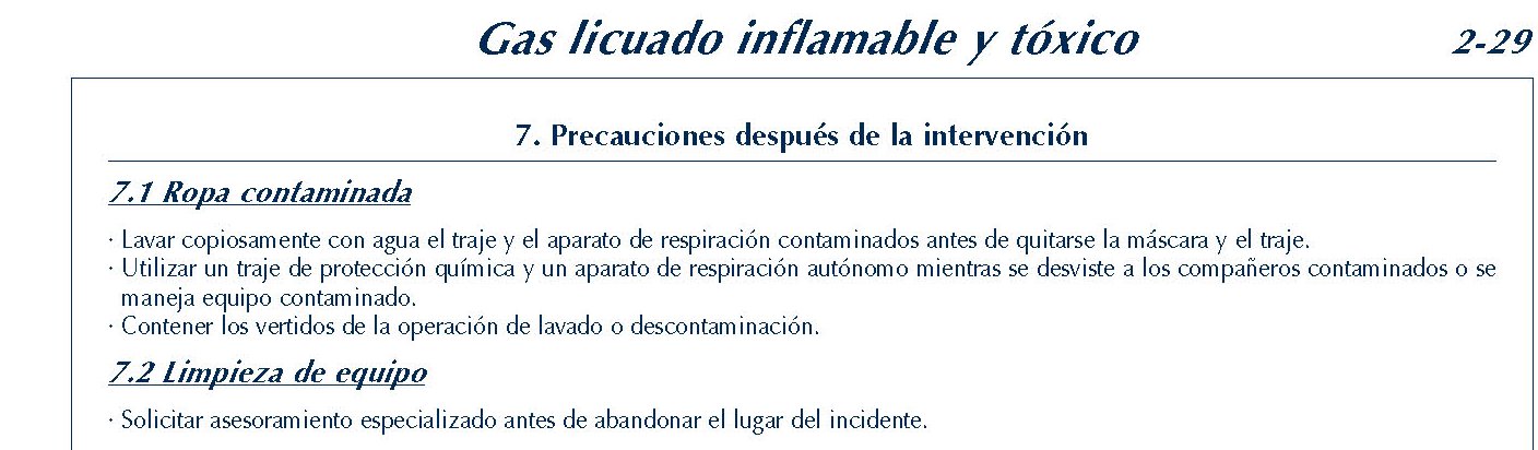 MERCANCIAS PELIGROSAS 131 FICHA 2-29 GAS LICUADO INFLAMABLE TOXICO FICHAS EMERGENCIA 2004