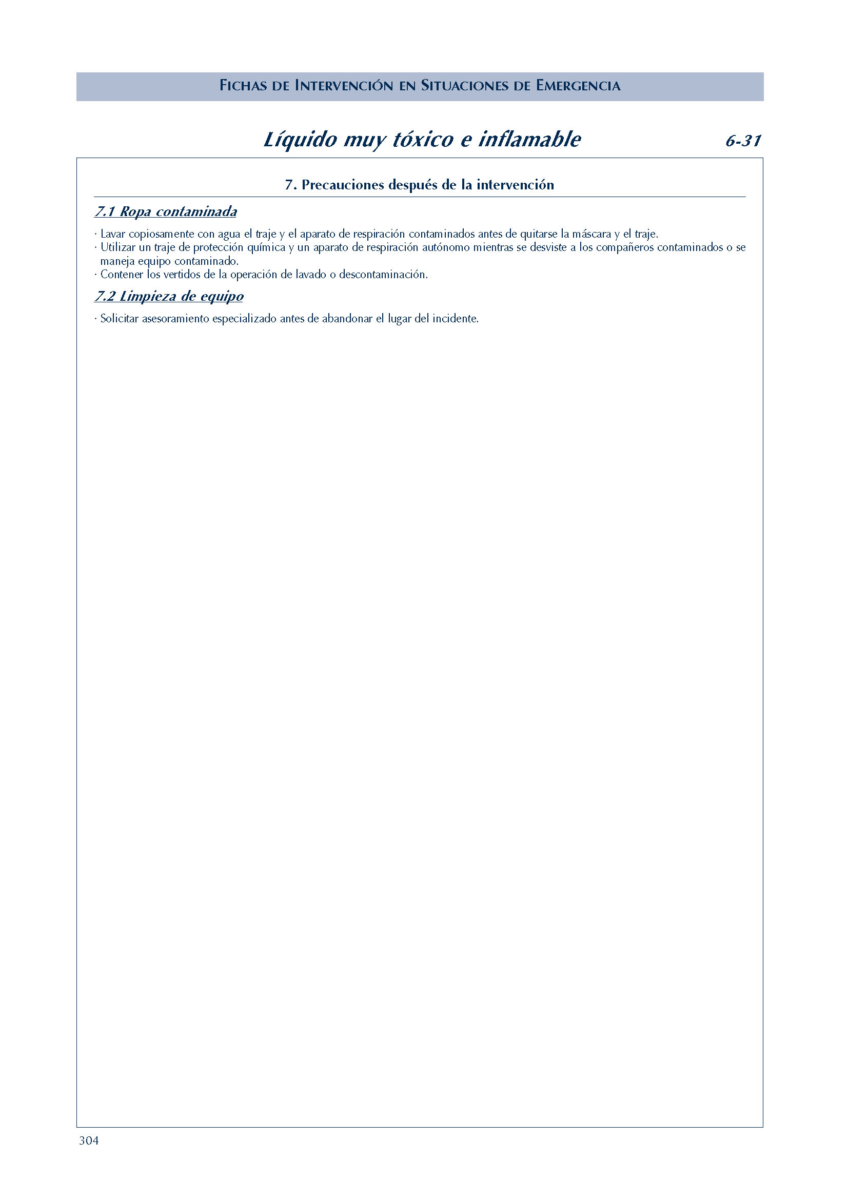 MERCANCIAS PELIGROSAS 268 FICHA 6-31 LIQUIDO MUY TOXICO INFLAMABLE FICHAS EMERGENCIA 2004