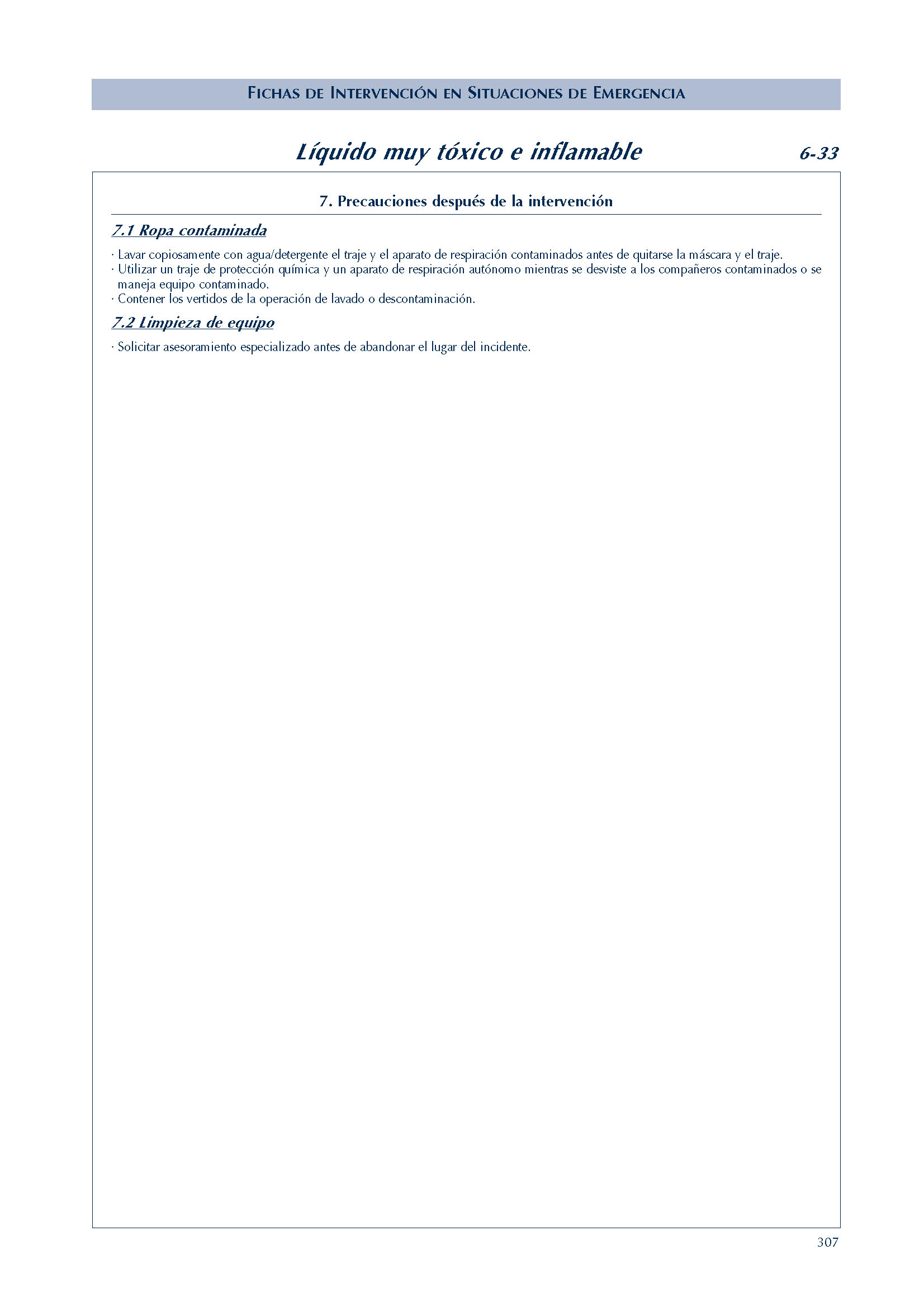 MERCANCIAS PELIGROSAS 271 FICHA 6-33 LIQUIDO MUY TOXICO INFLAMABLE FICHAS EMERGENCIA 2004